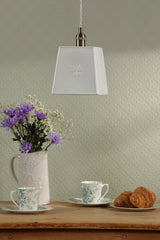 Laura Ashley Porcelain Square Pendant Cream and Antique Brass