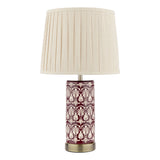 Laura Ashley Medlock Table Lamp Purple Ceramic and Antique Brass With Shade