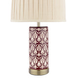 Laura Ashley Medlock Table Lamp Purple Ceramic and Antique Brass With Shade