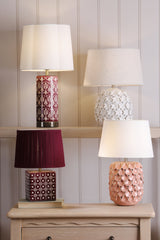 Laura Ashley Medlock Table Lamp Purple Ceramic and Antique Brass With Shade