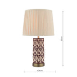 Laura Ashley Medlock Table Lamp Purple Ceramic and Antique Brass With Shade