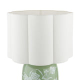 Laura Ashley Pashley Table Lamp Green Ceramic and Polished Chrome With Shade