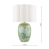 Laura Ashley Pashley Table Lamp Green Ceramic and Polished Chrome With Shade