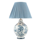 Laura Ashley Maltby Table Lamp Blue Ceramic and Antique Brass With Shade