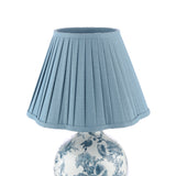 Laura Ashley Maltby Table Lamp Blue Ceramic and Antique Brass With Shade