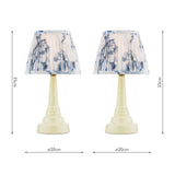 Laura Ashley Adwick Twin Pack Table Lamp Cream Ceramic With Shade