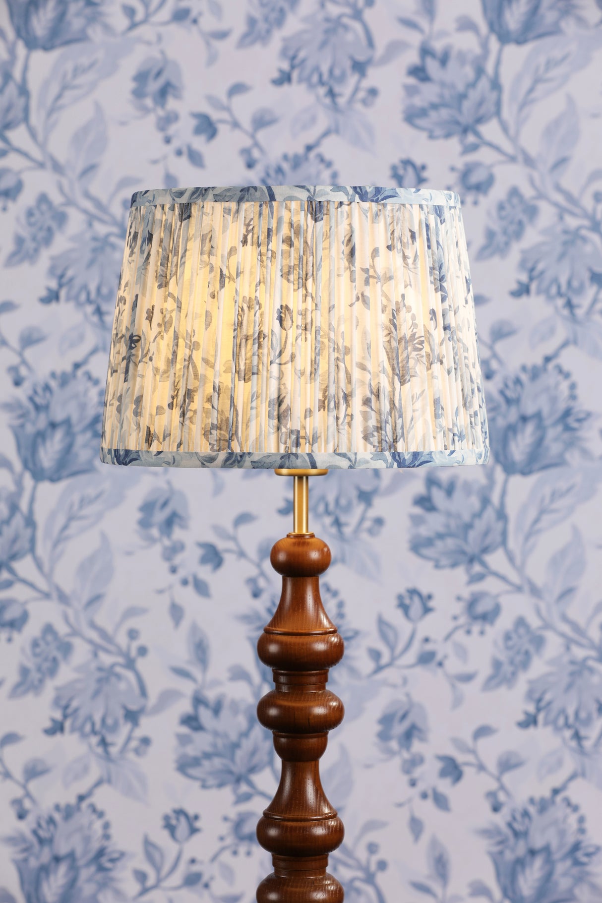 Laura Ashley Adwick Trail Blue Cotton Tapered Drum Shade 30cm/12 inch