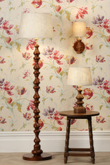 Laura Ashley Millbrook Floor Lamp Dark Wood and Industrial Brass Base Only