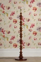 Laura Ashley Millbrook Floor Lamp Dark Wood and Industrial Brass Base Only