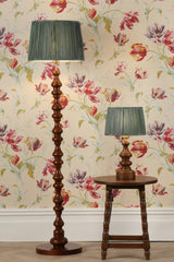 Laura Ashley Millbrook Floor Lamp Dark Wood and Industrial Brass Base Only