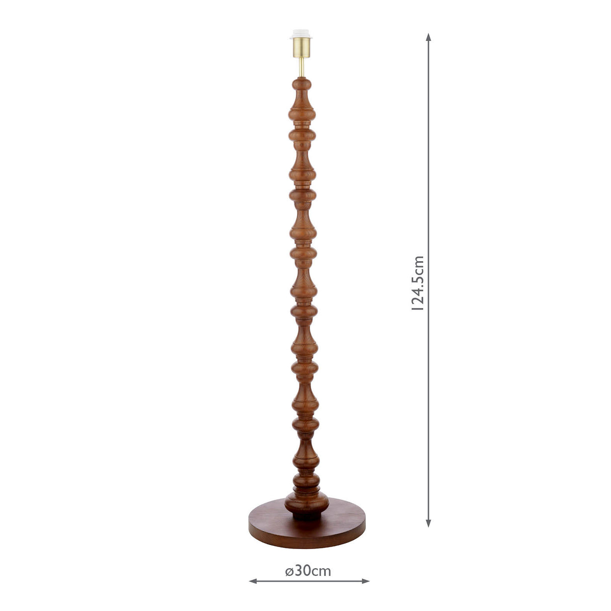 Laura Ashley Millbrook Floor Lamp Dark Wood and Industrial Brass Base Only