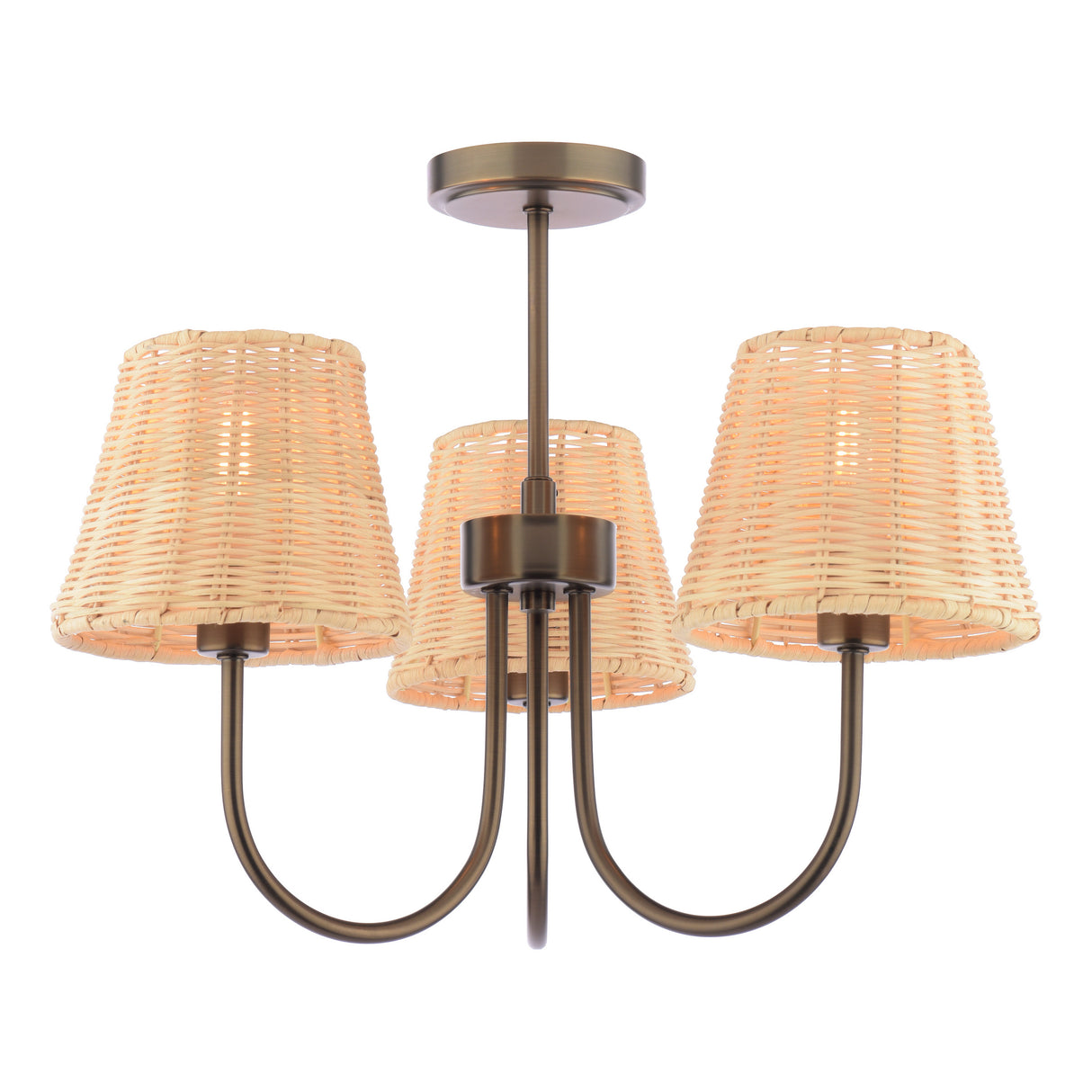 Laura Ashley Hasfield 3 Light Semi-Flush Satin Bronze With Shade