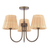 Laura Ashley Hasfield 3 Light Semi-Flush Satin Bronze With Shade