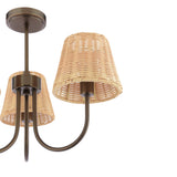 Laura Ashley Hasfield 3 Light Semi-Flush Satin Bronze With Shade