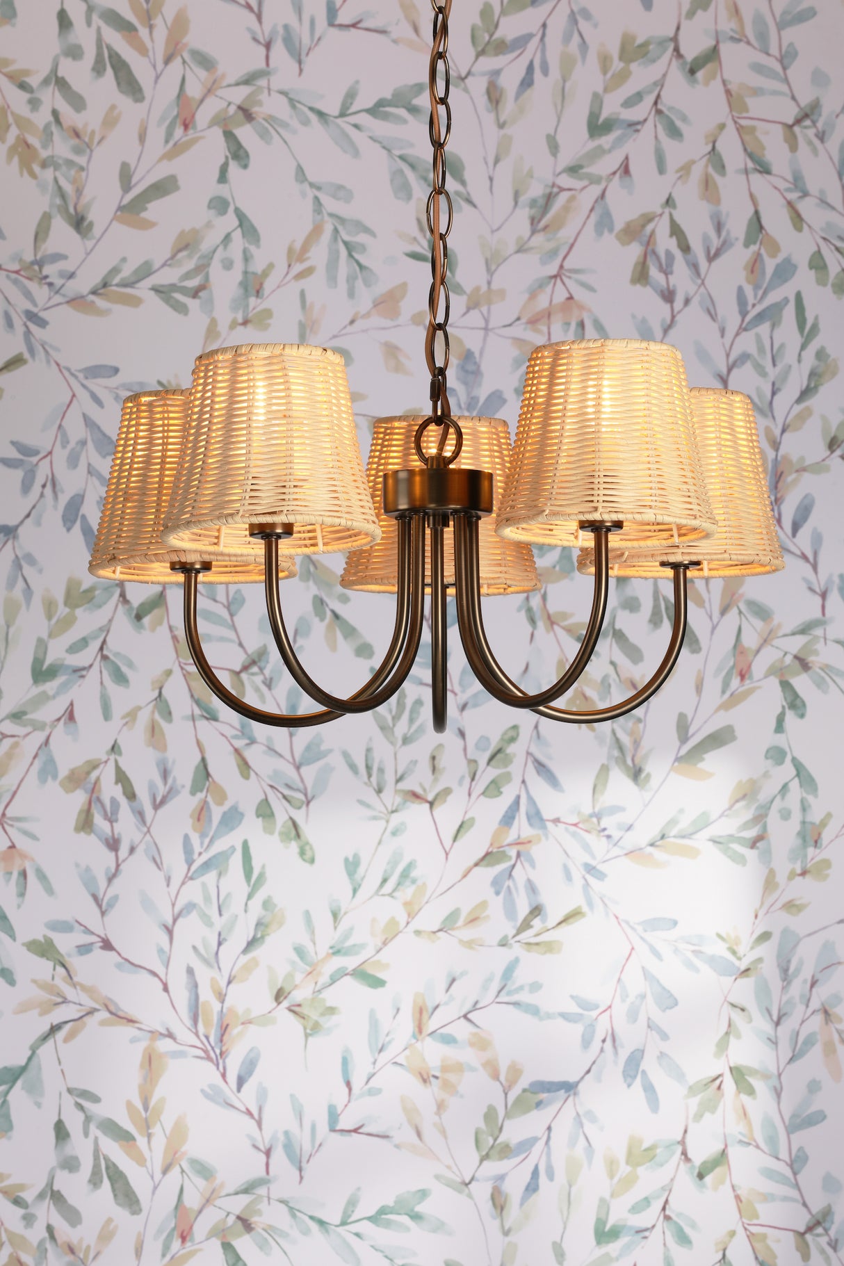 Laura Ashley Hasfield 5 Light Pendant Satin Bronze With Shade