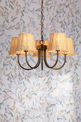 Laura Ashley Hasfield 5 Light Pendant Satin Bronze With Shade
