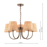 Laura Ashley Hasfield 5 Light Pendant Satin Bronze With Shade