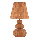 Laura Ashley Hasfield Rechargeable Table Lamp Natural Rattan With Shade LED