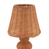Laura Ashley Hasfield Rechargeable Table Lamp Natural Rattan With Shade LED