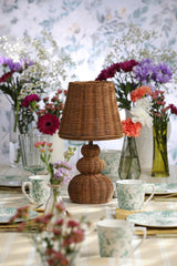 Laura Ashley Hasfield Rechargeable Table Lamp Natural Rattan With Shade LED