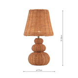 Laura Ashley Hasfield Rechargeable Table Lamp Natural Rattan With Shade LED