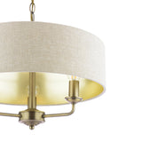 Laura Ashley Sorrento 3 Light Chandelier Matt Antique Brass With Natural Shade