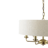 Laura Ashley Sorrento 6 Light Chandelier Matt Antique Brass With Natural Shade