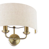 Laura Ashley Sorrento 2 Light Wall Light Matt Antique Brass With Natural Shade