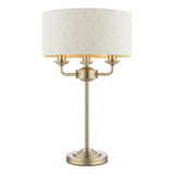 Laura Ashley Sorrento 3 Light Table Lamp Matt Antique Brass With Natural Shade
