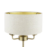 Laura Ashley Sorrento 3 Light Table Lamp Matt Antique Brass With Natural Shade