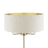 Laura Ashley Sorrento 3 Light Floor Lamp Matt Antique Brass With Natural Shade