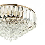 Laura Ashley Vienna 3 Light Flush Crystal and Antique Brass