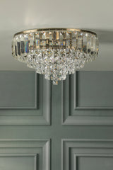 Laura Ashley Vienna 3 Light Flush Crystal and Antique Brass