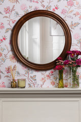 Laura Ashley Round Tate Mirror Dark Wood 60cm