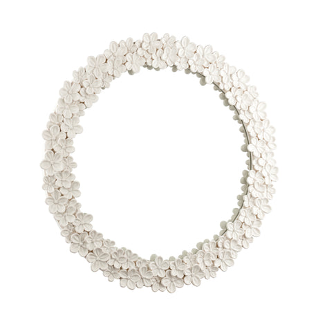 Laura Ashley Round Romsey Mirror Matt White 65cm