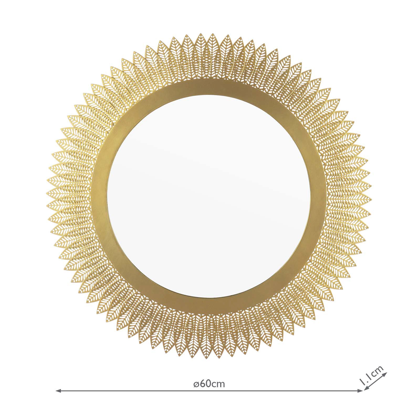 Laura Ashley Round Rushden Mirror Gold 60cm | Nature-Inspired