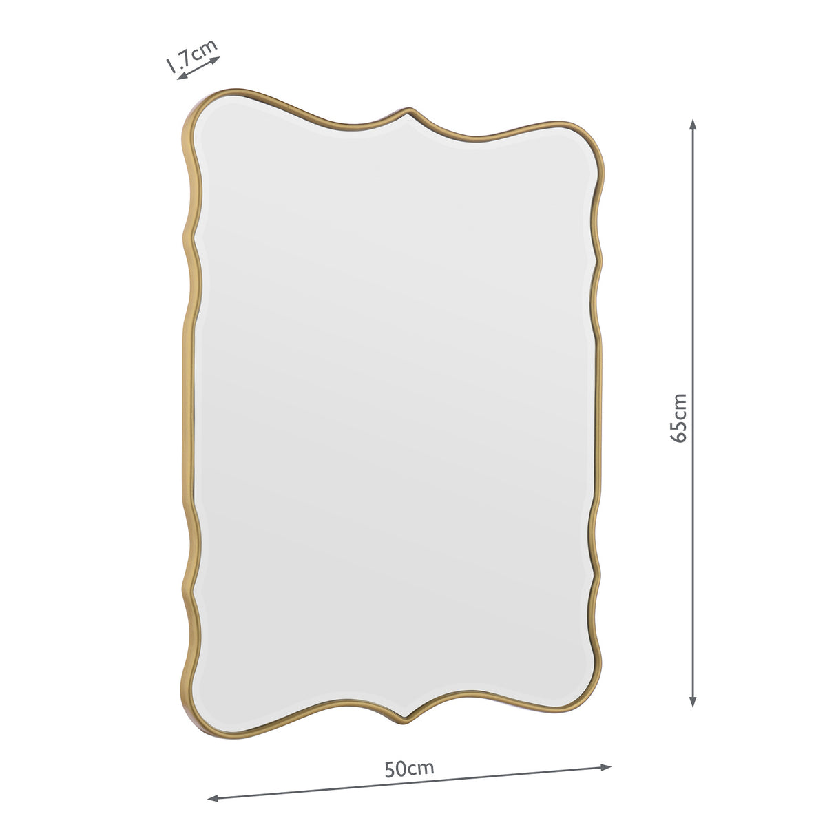 Laura Ashley Medora Rectangle Mirror Matt Gold 64.5 X 49.5cm