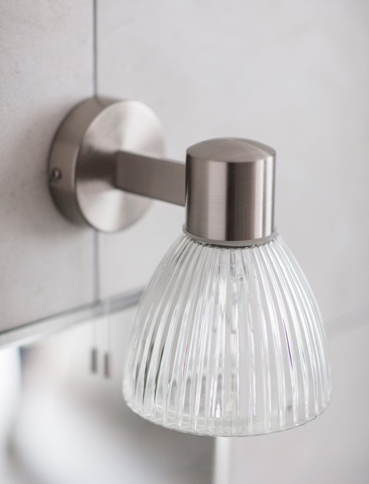 Garden Trading Campden Bathroom Wall Light Glass, Satin Nickel