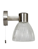 Garden Trading Campden Bathroom Wall Light Glass, Satin Nickel
