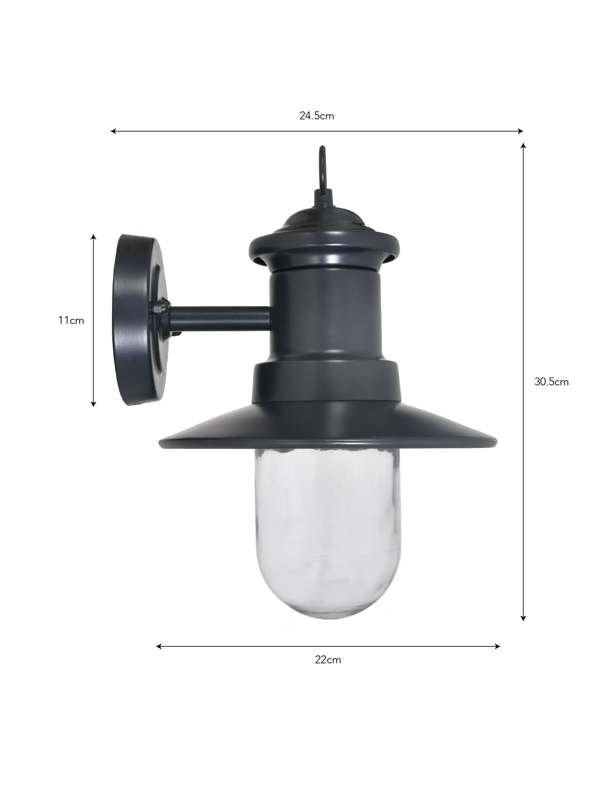 Garden Trading Classic Ships Light - Steel, Carbon Black