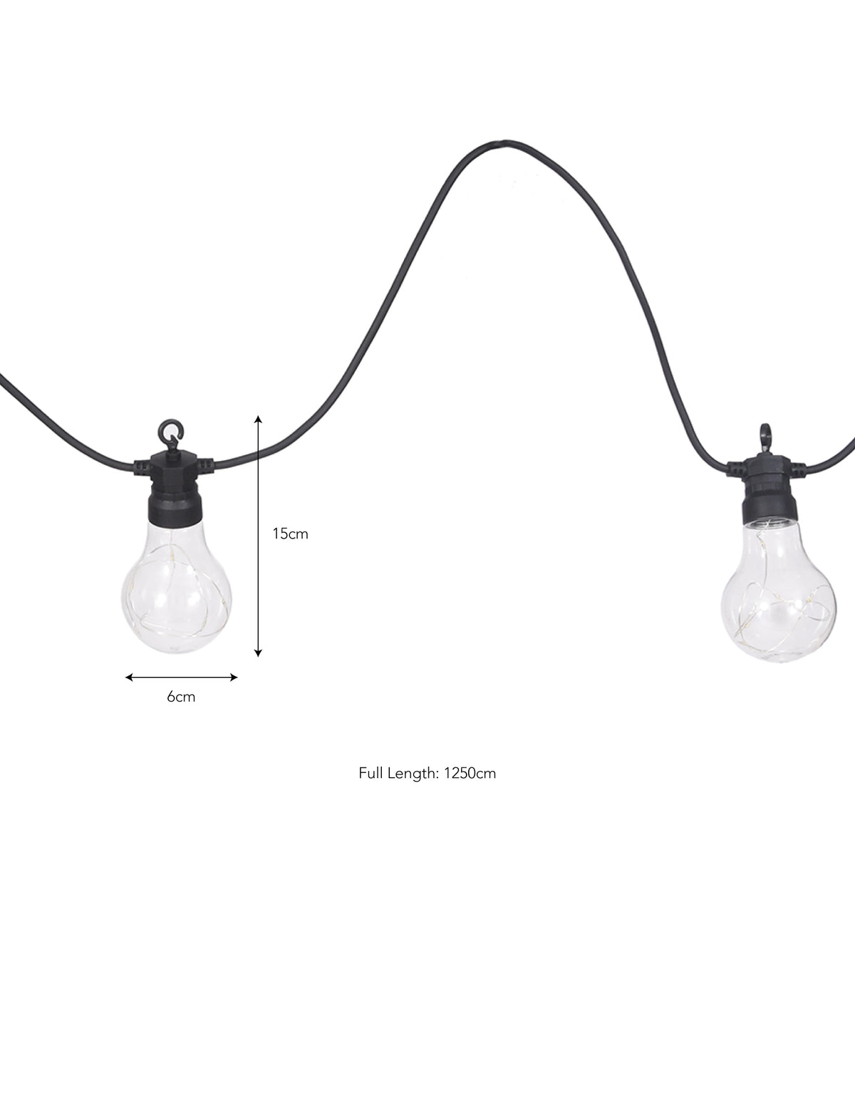 Garden Trading Festoon Lights Classic Solar 20 Bulbs - Black