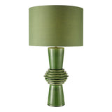 Dar Lagle Table Lamp Green and Antique Brass With Shade