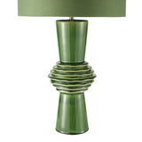 Dar Lagle Table Lamp Green and Antique Brass With Shade