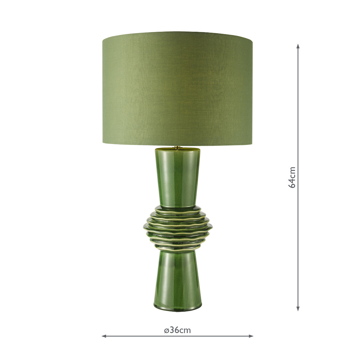 Dar Lagle Table Lamp Green and Antique Brass With Shade