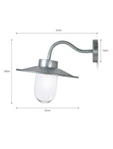 Garden Trading St Ives Swan Neck Light - Galvanised Steel, Silver
