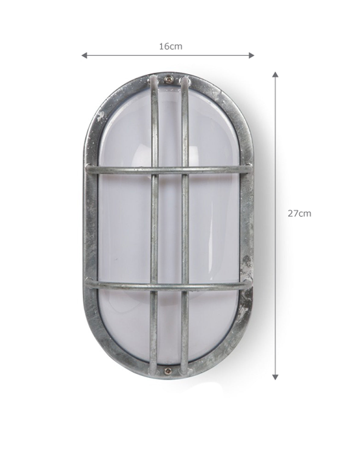Garden Trading St Ives Bulk Head Light - Galvanised Steel, Silver