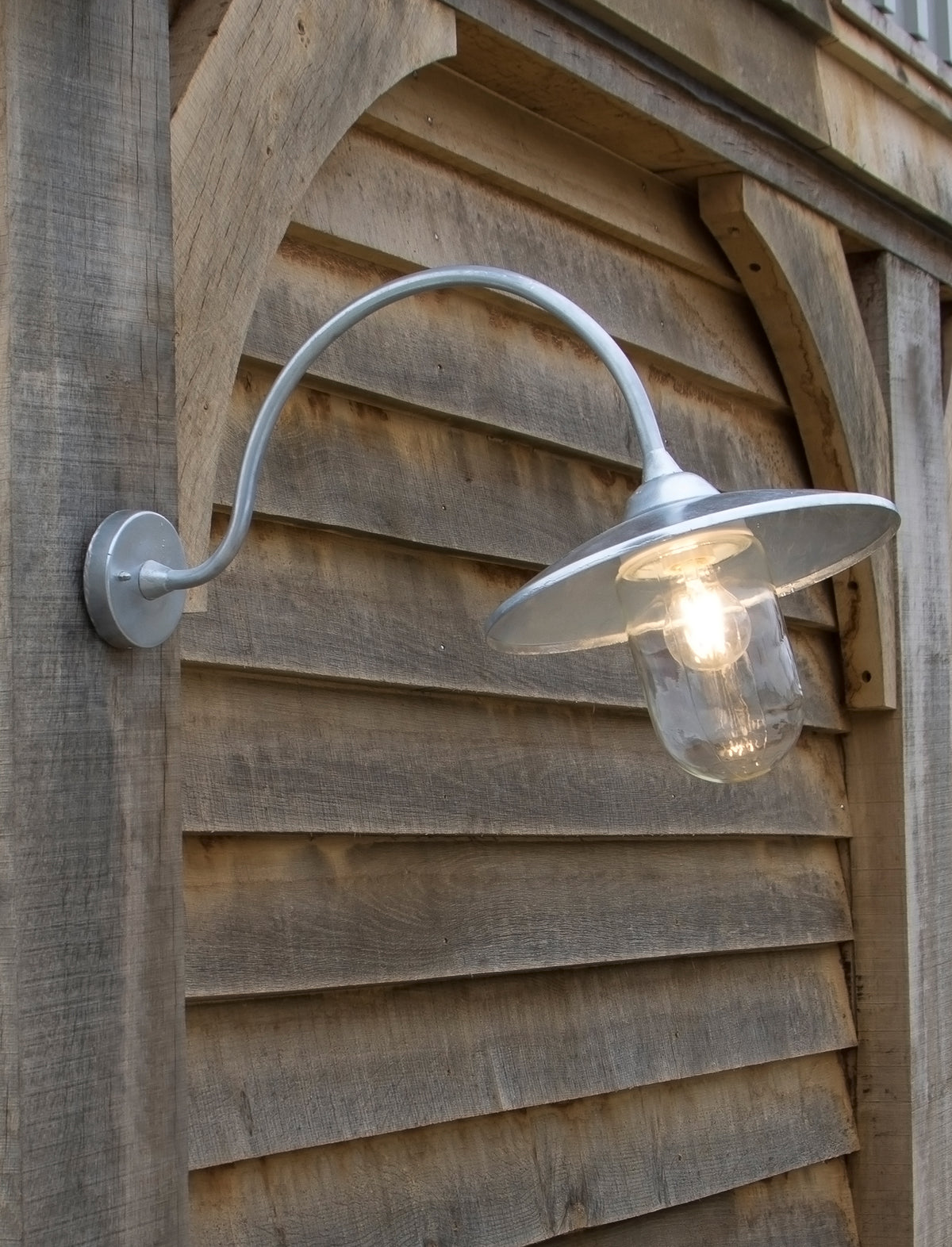 Garden Trading St Ives Arched Swan Neck - Galvanised Steel, Silver