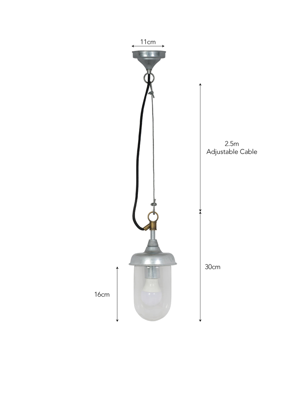 Garden Trading St Ives Harbour Outdoor Pendant Light Galvanised Steel
