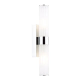 Dar Lars 2 Light Bathroom Wall Light Polished Chrome and White Frosted Acrylic IP44