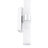 Dar Lars 2 Light Bathroom Wall Light Polished Chrome and White Frosted Acrylic IP44